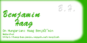 benjamin haag business card